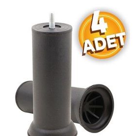 Badem10 Mobilya Kanepe Baza Koltuk Destek Ayağı M8 Civata 4 Adet 15 cm Siyah Ayak