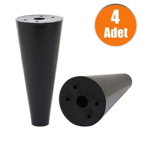 Badem10 Mobilya Kanepe Baza Koltuk Destek Ayağı M8 Civata 4 Adet 15 cm Siyah Ayak