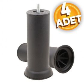 Badem10 Mobilya Kanepe Baza Koltuk Destek Ayağı M8 Civata 4 Adet 15 cm Siyah Ayak