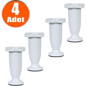 Badem10 Mobilya Kanepe Baza Sehpa Ayarlanabilir 10 cm 4 Adet Plastik Beyaz Ayak