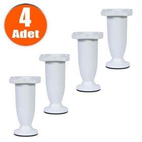Badem10 Mobilya Kanepe Baza Sehpa Ayarlanabilir 10 cm 4 Adet Plastik Beyaz Ayak