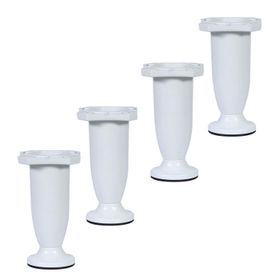 Badem10 Mobilya Kanepe Baza Sehpa Ayarlanabilir 10 cm 4 Adet Plastik Beyaz Ayak