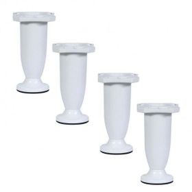 Badem10 Mobilya Kanepe Baza Sehpa Ayarlanabilir 10 cm 4 Adet Plastik Beyaz Ayak