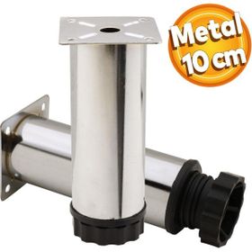 Badem10 Mobilya Kanepe Baza Sehpa Tezgah Ayarlanabilir 10 cm Mat Krom Ayak