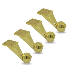 Badem10 Mobilya Kanepe Koltuk Sehpa Ünite 7 cm 4 Adet Gold Metal Baza Ayak