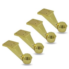 Badem10 Mobilya Kanepe Koltuk Sehpa Ünite 7 cm 4 Adet Gold Metal Baza Ayak