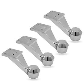 Badem10 Mobilya Kanepe Koltuk Sehpa Ünite 7 cm 4 Adet Krom Metal Baza Ayak