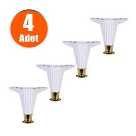 Badem10 Mobilya Kanepe Masa Puf Sehpa 12 cm 4 Adet Beyaz Baza Ayağı