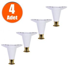 Badem10 Mobilya Kanepe Masa Puf Sehpa 12 cm 4 Adet Beyaz Baza Ayağı