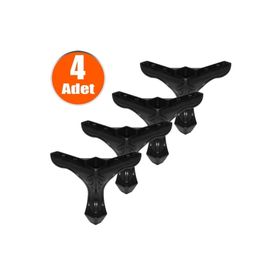 Badem10 Mobilya Kanepe Masa Puf Sehpa 14 cm 4 Adet Siyah Baza Ayağı