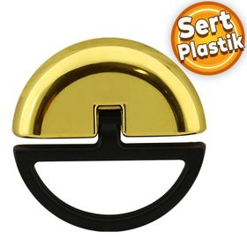 Badem10 Montana Çekmece Dolap Kapak 32 mm Sert Plastik Mat Siyah Gold Kulp