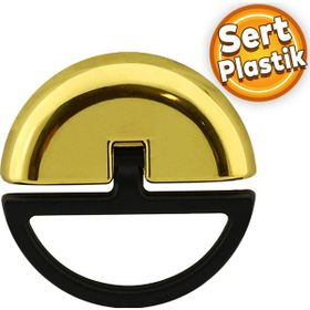 Badem10 Montana Çekmece Dolap Kapak 32 mm Sert Plastik Mat Siyah Gold Kulp