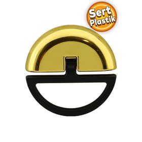 Badem10 Montana Çekmece Dolap Kapak 32 mm Sert Plastik Mat Siyah Gold Kulp