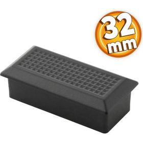 Badem10 Monte Düğme Çekmece Dolap Kapak Plastik Mat Siyah 32 mm Kulp