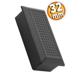 Badem10 Monte Düğme Çekmece Dolap Kapak Plastik Mat Siyah 32 mm Kulp