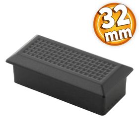 Badem10 Monte Düğme Çekmece Dolap Kapak Plastik Mat Siyah 32 mm Kulp
