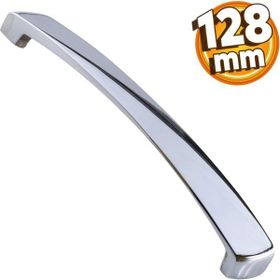 Badem10 Motif Mutfak Çekmece Dolap Kapak Krom 128 mm Metal Kulp