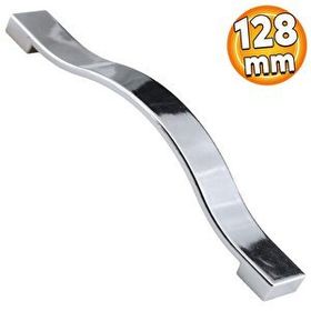 Badem10 Mutfak Dolabı Çekmece Dolap Kapak Kulpu Kulbu Krom 128 mm Metal Kulp