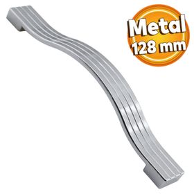 Badem10 Mutfak Dolabı Çekmece Dolap Kapak Kulpu Kulbu Krom 128 mm Metal Kulp