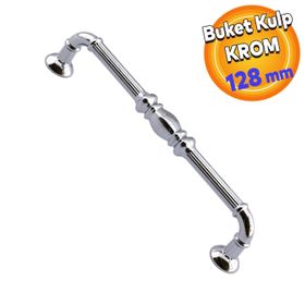 Badem10 Mutfak Dolabı Çekmece Dolap Kapak Kulpu Kulbu Krom 128 mm Metal Kulp
