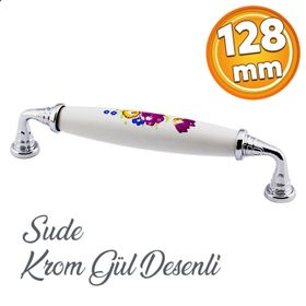 Badem10 Mutfak Dolabı Çekmece Dolap Kapak Kulpu Kulbu Krom 128 mm Metal Kulp