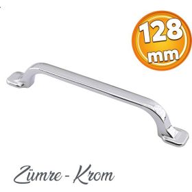 Badem10 Mutfak Dolabı Çekmece Dolap Kapak Kulpu Kulbu Krom 128 mm Metal Kulp