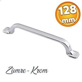 Badem10 Mutfak Dolabı Çekmece Dolap Kapak Kulpu Kulbu Krom 128 mm Metal Kulp