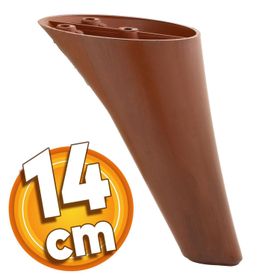 Badem10 Napoli Lüks 14 cm Kahverengi Ahşap Desenli Baza Mobilya Kanepe Sehpa TV Ünitesi Koltuk Ayağı