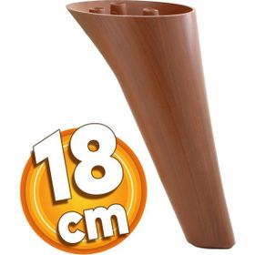 Badem10 Napoli Lüks 18 cm Kahverengi Ahşap Desenli Baza Mobilya Kanepe Sehpa TV Ünitesi Koltuk Ayağı