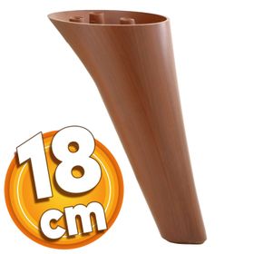 Badem10 Napoli Lüks 18 cm Kahverengi Ahşap Desenli Baza Mobilya Kanepe Sehpa TV Ünitesi Koltuk Ayağı