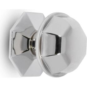 Badem10 Nikel Saten Metal Kristal Kapı Tokmağı