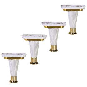 Badem10 Nitra 15 cm Beyaz Gold Baza Ayak 4 Adet Mobilya Kanepe Koltuk Ünite Ayağı