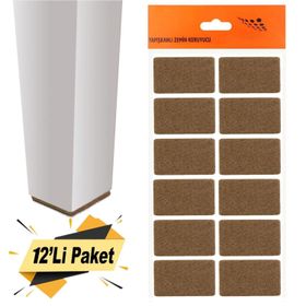 Badem10 Nobel Masa Sandalye Parke Zemin Koruyucu Yapışkanlı Dikdörtgen 35x55 mm 12'li Paket Keçe