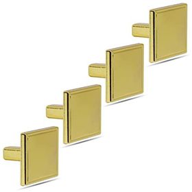 Badem10 Nobel Metal Gold 4 Adet Düğme Kare Çekmece Dolap Kapak Kulbu
