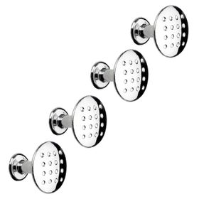 Badem10 Noktalı Düğme Çekmece Dolap 4x Kapak Kulpu Kulbu Krom Metal Daire Kulp
