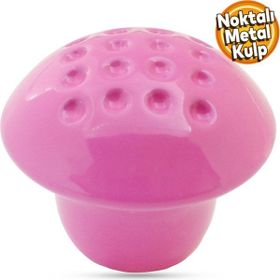 Badem10 Noktalı Mantar Düğme Çekmece Bebek Çocuk Genç Odası Dolap Kapak Pembe Metal Kulp
