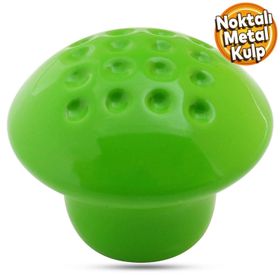 Badem10 Noktalı Mantar Düğme Çekmece Bebek Çocuk Genç Odası Dolap Kapak Yeşil Metal Kulp
