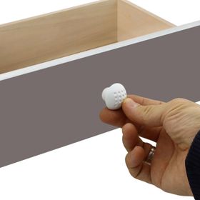 Badem10 Noktalı Mantar Düğme Çekmece Dolap Kapak Beyaz 10 Adet Kulp