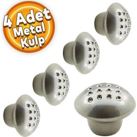 Badem10 Noktalı Mantar Düğme Çekmece Dolap Kapak Krom 4 Adet Kulp
