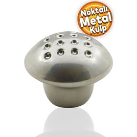 Badem10 Noktalı Mantar Düğme Çekmece Dolap Kapak Krom Metal Kulp
