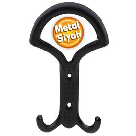 Badem10 Noktalı Portmanto Vestiyer Duvar Siyah Metal Dolap Elbise Askılığı