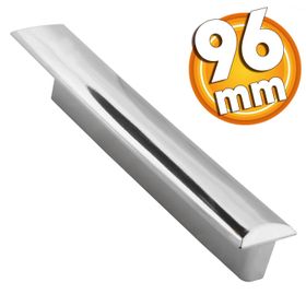 Badem10 Notre Çekmece Dolap Kapak Plastik Krom 96 mm Kulp