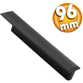 Badem10 Notre Çekmece Dolap Kapak Plastik Siyah 96 mm Kulp