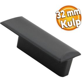 Badem10 Notre Düğme Çekmece Dolap Kapak Plastik Siyah 32 mm Kulp