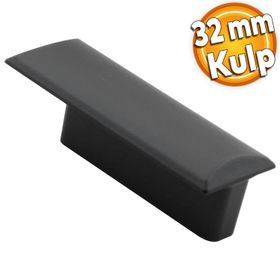 Badem10 Notre Düğme Çekmece Dolap Kapak Plastik Siyah 32 mm Kulp