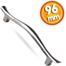 Badem10 Orkide Çekmece Dolap Kapak 96 mm Krom Metal Kulp
