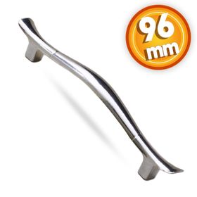 Badem10 Orkide Çekmece Dolap Kapak 96 mm Krom Metal Kulp