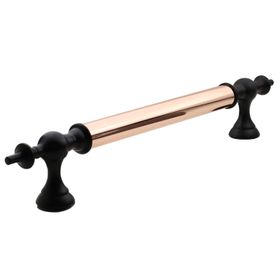 Badem10 Osmanlı Çekme Kolu Kapı Tutma Bakır Mat Siyah 40 cm Kulp