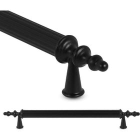 Badem10 Ovacık 192 mm Mat Siyah Metal Çekmece Dolap Kapak Kulbu