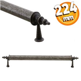 Badem10 Ovacık 224 mm Antik Gümüş Metal Çekmece Dolap Kapak Kulbu